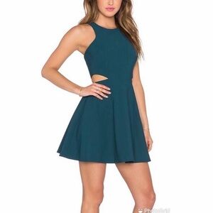 Elizabeth and James Emorie Short Party Dress with Cut Outs, Teal, 6